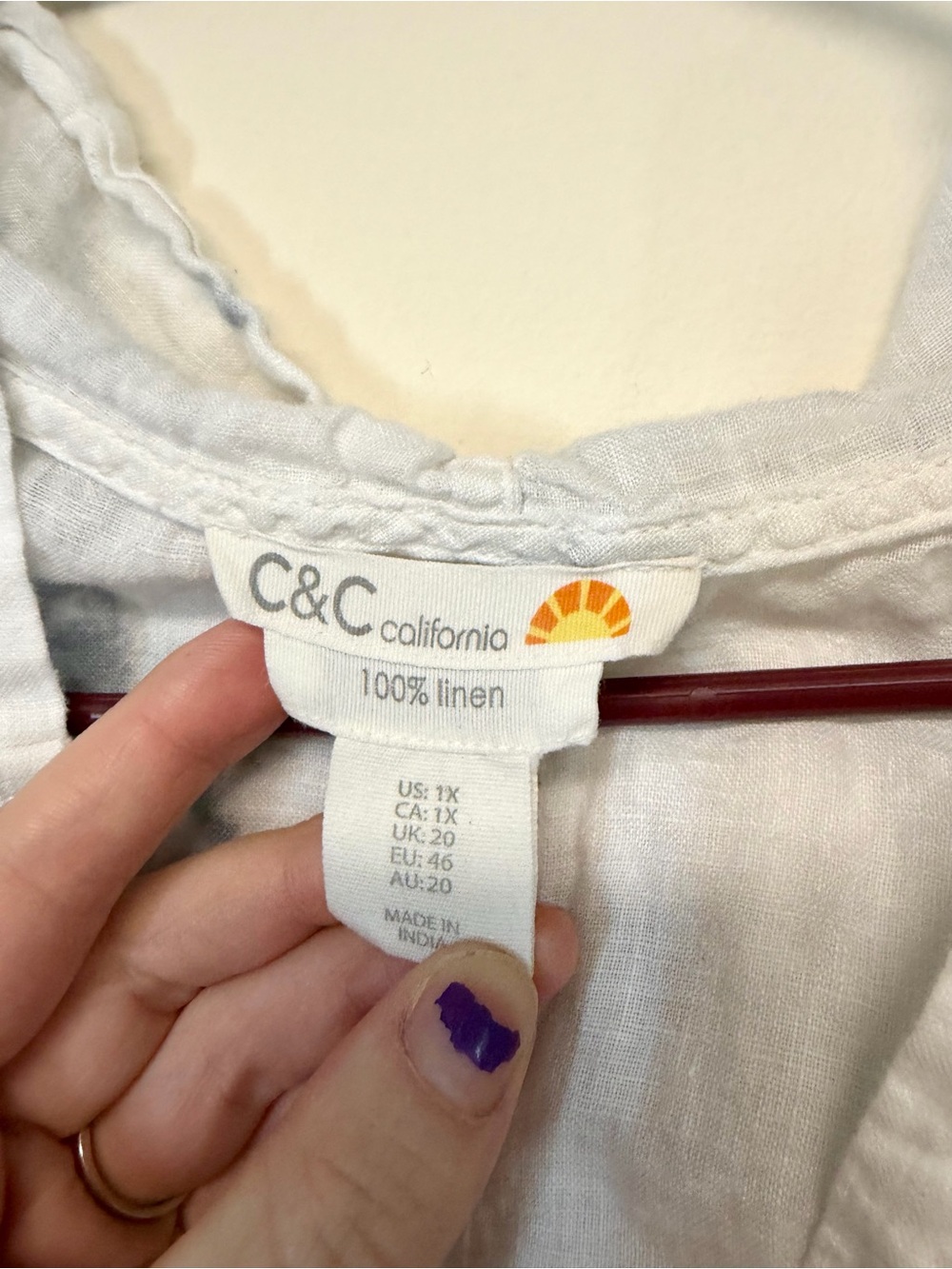 C&C California Linen Top - Picture 3 of 5